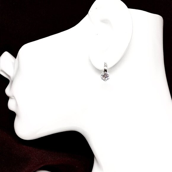 Stud Earrings Short Drop Style Sterling Silver Earrings - Picture 4 of 6